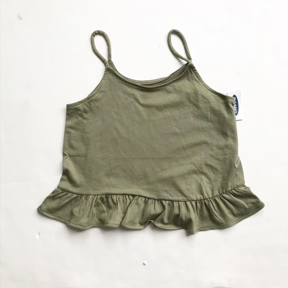 Old Navy NWT olive peplum tank top M(8Y)